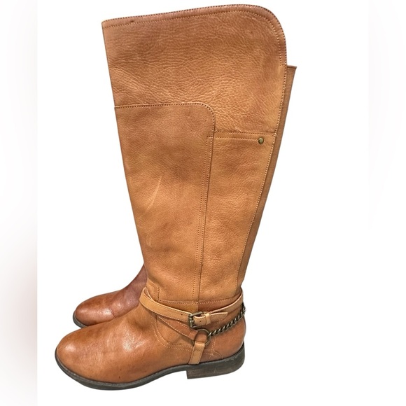 Marc Fisher Alexis Tall Cognac Boot 9.5  Brown Leather 16.5” Western Fall Trend - Picture 9 of 9